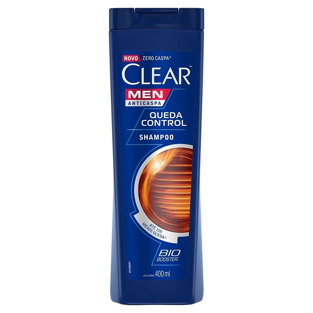 Clear Shampoo Anticaspa Men Queda Control Frasco 400Ml Branco