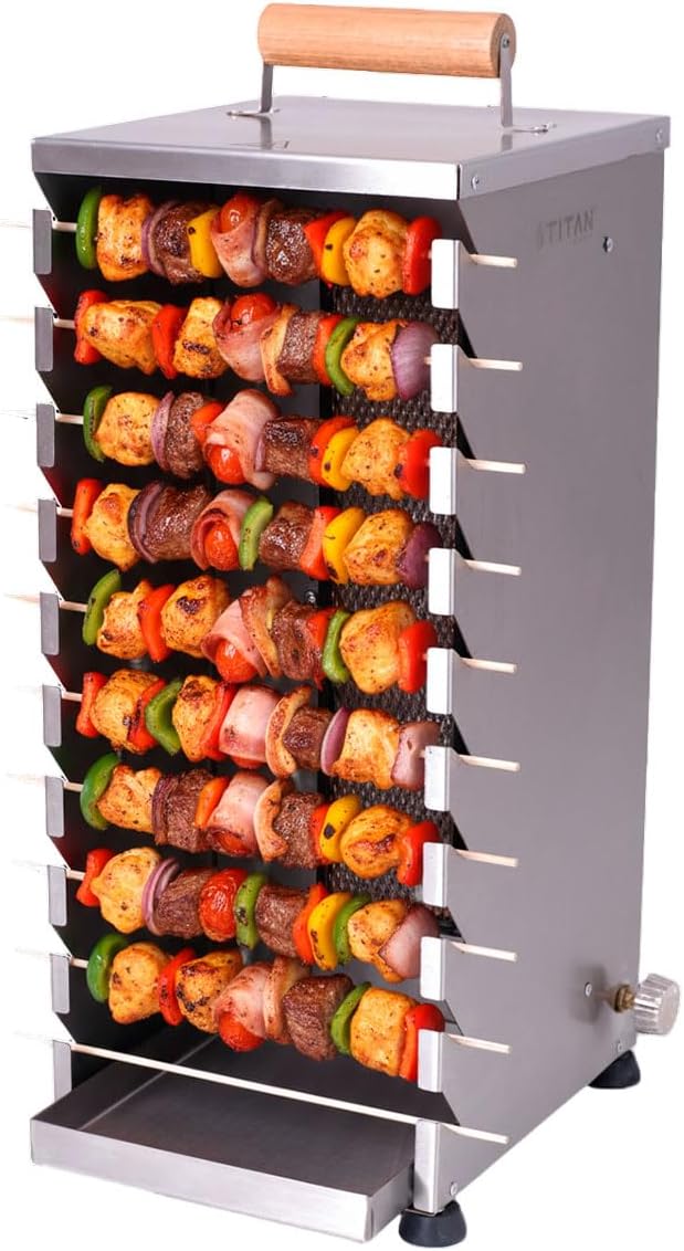 Churrasqueira para 10 Espetinhos a Gás Titan Stand (GLP, portátil)