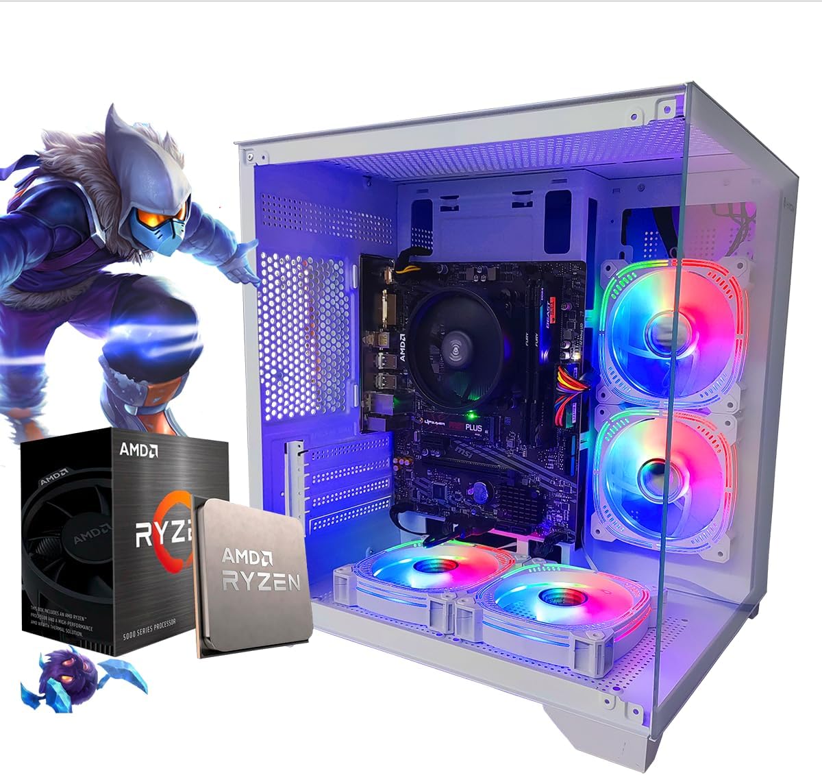 PC Gamer Top System Ryzen 5 5600GT, 16 GB, SSD NVMe 500 GB, gabinete branco